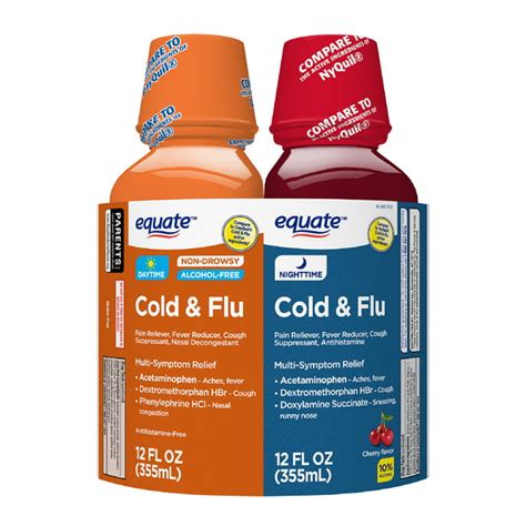 Equate Daytime & Nighttime Cold & Flu Relief; Cold Medicine Combination ...