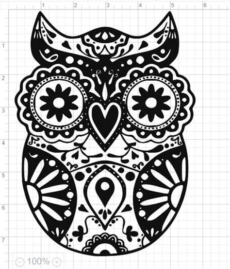 Mandala Style Owl SVG PDF EPS Dxf & Studio 3 Cut Files