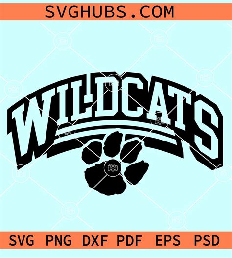 Wildcats Paw Print SVG, Wild cats football SVG, Wildcats SVG, Wildcats ...