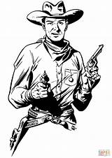 Cowboy With Two Guns coloring Page  Free Printable Coloring Pages sketch template