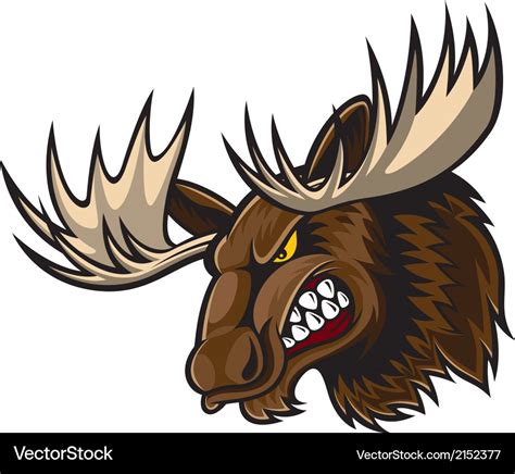 Angry moose head Royalty Free Vector Image - VectorStock