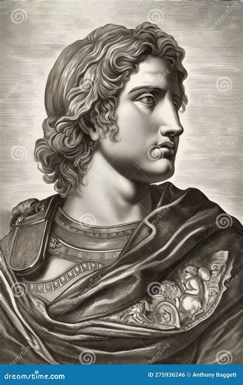 Alexander the Great Engraved Portrait Stock Illustration - Illustration ...