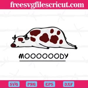 Moody Cow, Svg Png Dxf Eps Cricut - free svg files for cricut