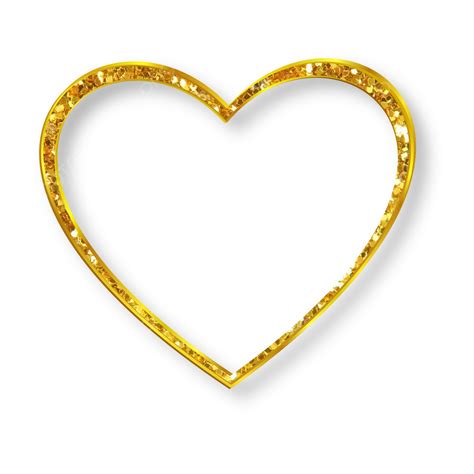 Gold Glitter Border Vector PNG Images, Luxury Gold Glitter Heart Frame Love Border Clipart Free ...