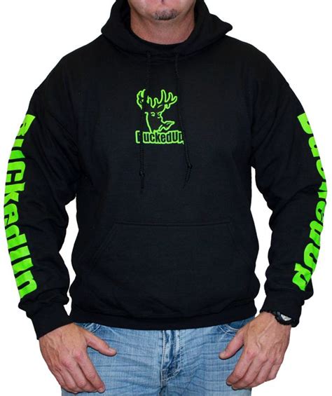 $34.99 Pullover Hoodie - Black with Neon Green Logo www.buckedupapparel ...