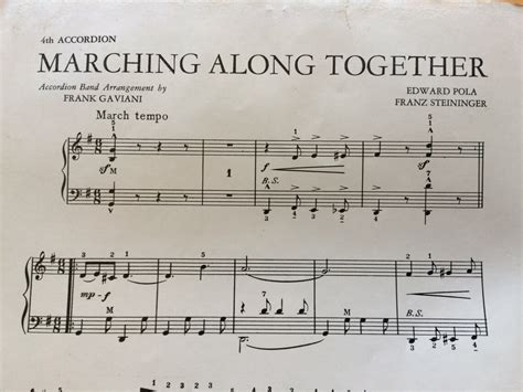 Sheet Music Marching Along Together Accordion Easy Vintage | Etsy