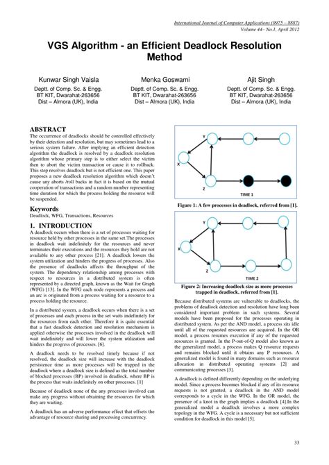 (PDF) VGS Algorithm -an Efficient Deadlock Resolution Method