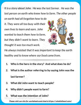 Reading Comprehension Passages for Grade 3 or 4 - Exercise 16 - Your Home Teacher | Reading ...