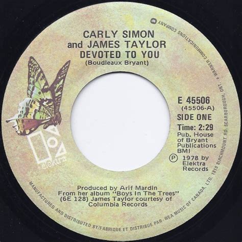 CKSO AM, FM & TV | Record Labels (45 RPM) | Devoted To You - Carly Simon And James Taylor