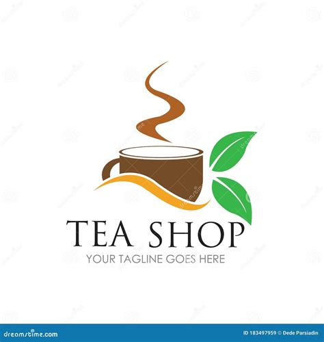 Tea Shop Logo Symbol Vector Illustration Design Template Stock Vector ...