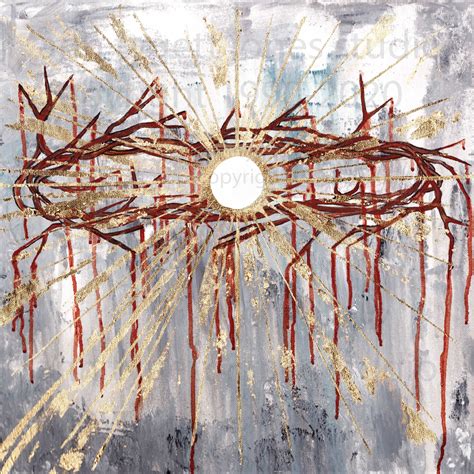 Holy Crown, Crown of Thorns painting, Catholic Art, Jesus, Religious Art, Eucharist, Eucharist ...