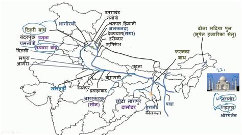 Ganga River Tributaries Map Clear Map