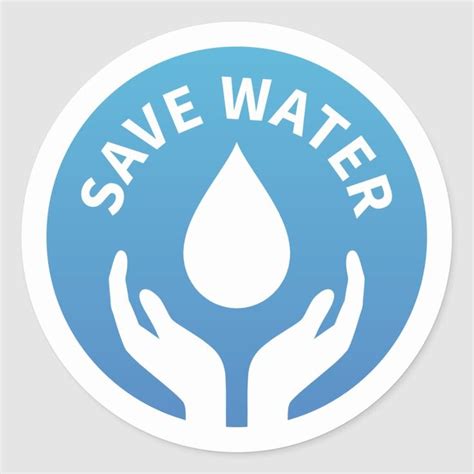 Water conservation / save water badge sticker | Zazzle