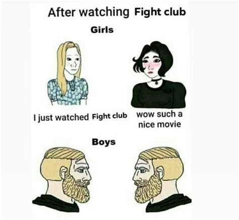 Pin by Will Beausoleil on Wojak and Chad Collection | Cartoon memes, Boy meme, Watch fight club