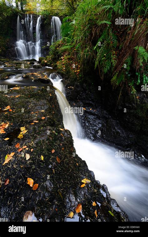 ess-na-crub waterfall falls autumn autumnal inver river glenariff ...