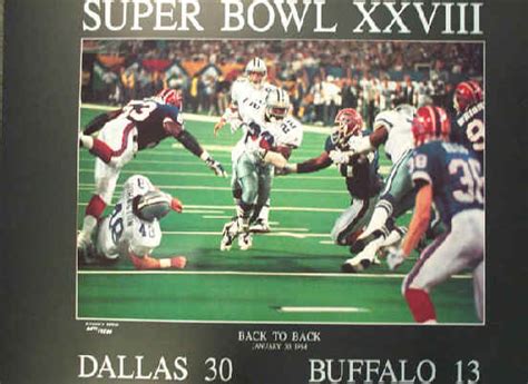 Dallas Cowboys Buffalo Bills Super Bowl XXVIII 28 Poster