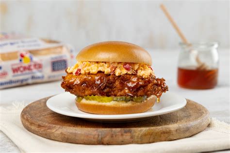 Honey Pimento Chicken Sandwich — Wonder bread