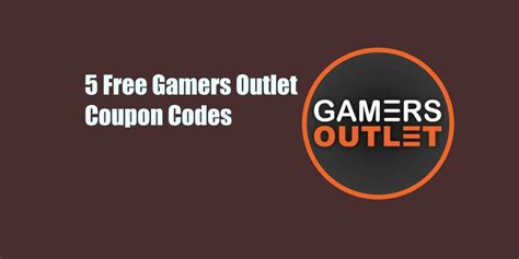 5 códigos de cupón gratuitos para Gamers Outlet