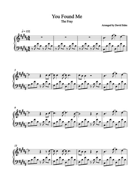 You Found Me (The Fray) Piano Sheet Music | Sheet music, Saxophone sheet music, Piano sheet music