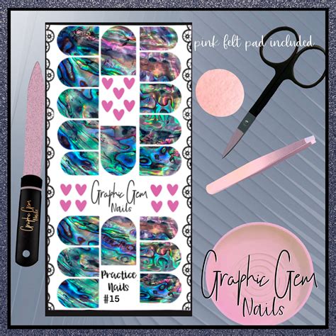 Nail Art Water Decals 12 Full Nail Decals 7 Practice Nails - Etsy