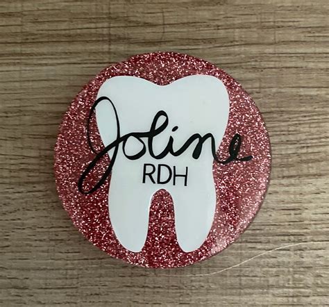 Custom Glitter Dental Name Tag | Etsy