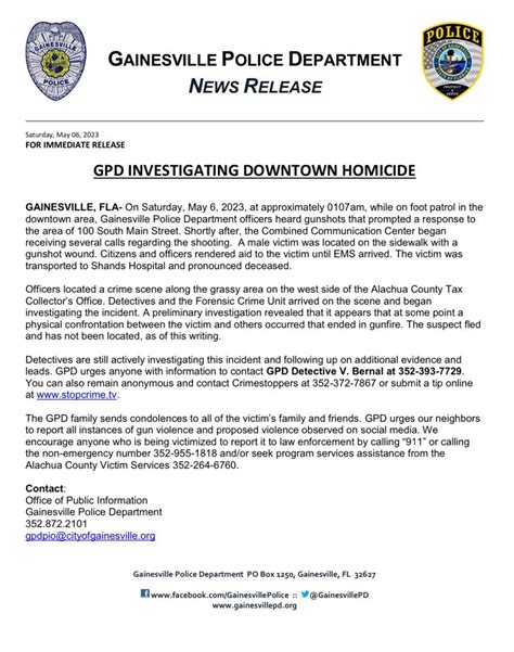 gainesvillepd on Twitter: "******DOWNTOWN GAINESVILLE HOMICIDE ...