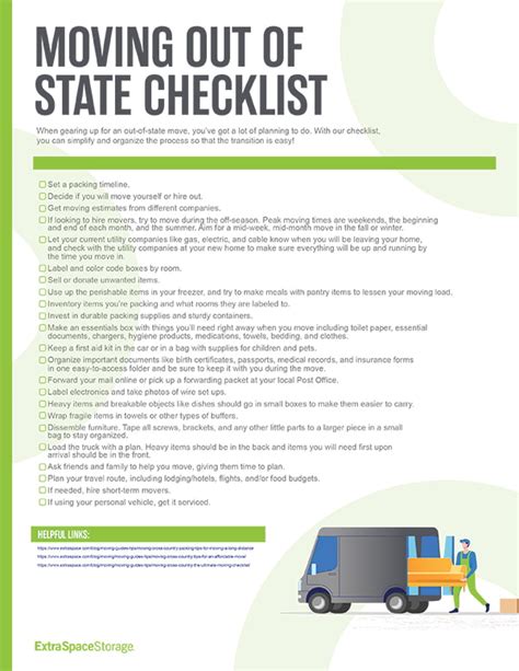 Moving Out Of State Checklist Printable