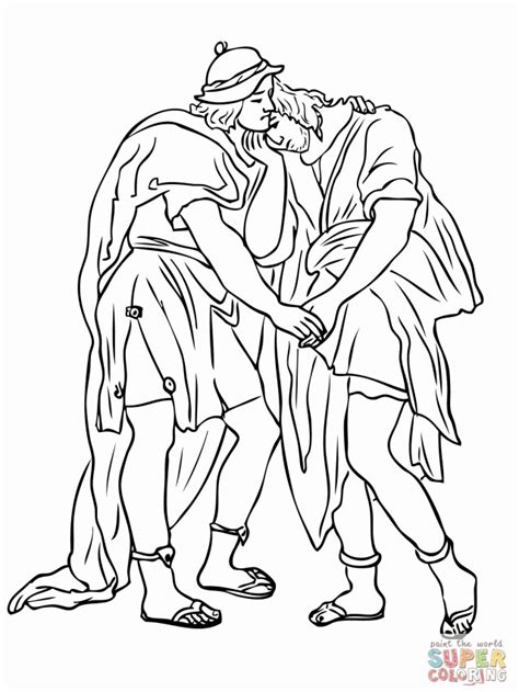 David and Jonathan Coloring Page - Celebrating Friendship in the Bible