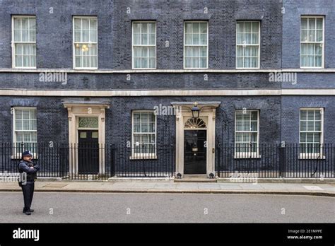 10 Downing Street, Residence of the British Prime Minister, exterior front, Westminster, London ...