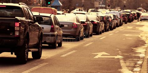 Traffic Jam Cars on the Street Stock Photo - Image of road, motion ...