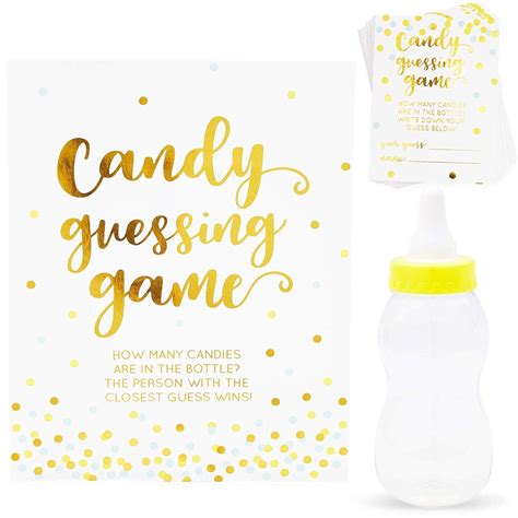 38-Pack Candy Bottle Guessing Game with Baby Bottle Bank for Baby ...