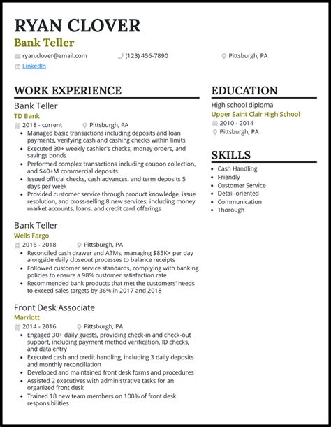 7 Bank Teller Resume Examples [& Templates]