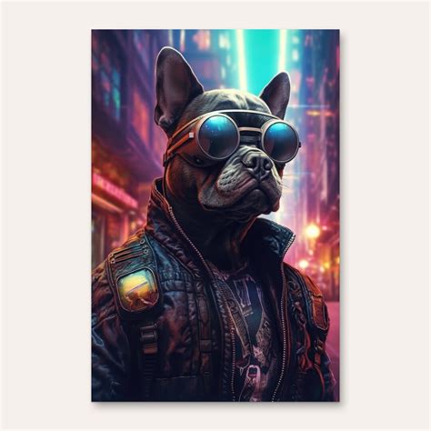 019 A Dog in a Cyberpunk World Printable Instant Download Wall Art, Futuristic World, Neon ...