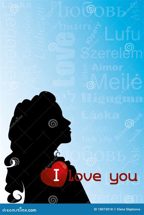 I love you. Girl stock vector. Illustration of heart - 18073018