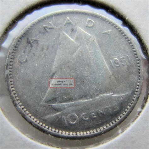 Rare One Of A Kind 1951 Canada Canadian Dime Double Die And Error 10 Cent