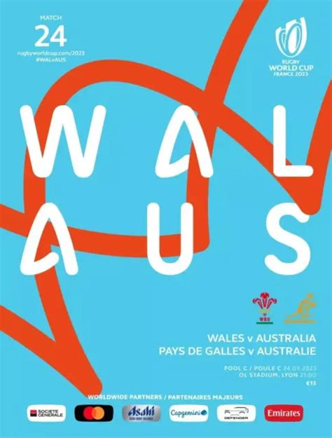 RUGBY WORLD CUP 2023 Wales vs Australia Match Day Programme £5.00 - PicClick UK