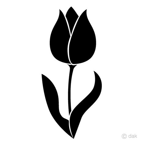 Download High Quality black and white flower clipart tulip Transparent ...