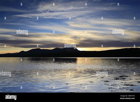 Sunset over the Kyle of Tongue near to Tongue village, Sutherland, Scotland, UK Stock Photo - Alamy