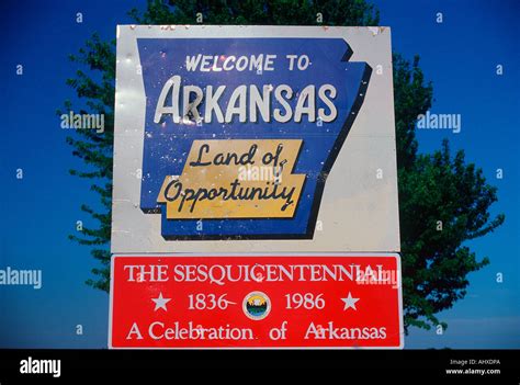 Welcome to Arkansas Sign Stock Photo - Alamy