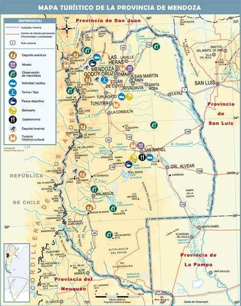 Mapas de Mendoza - Mapa Físico, Geográfico, Político, turístico y Temático.