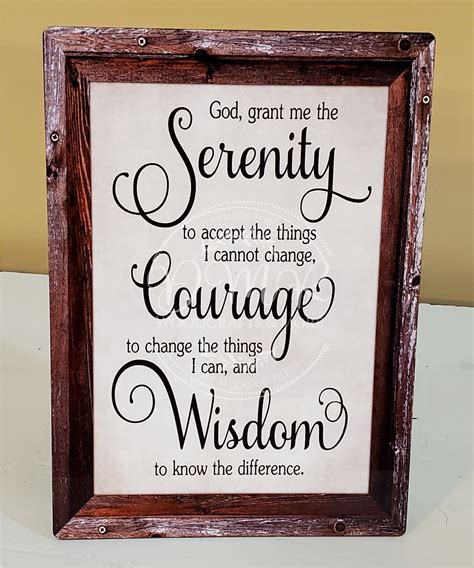 Serenity Prayer. Serenity courage wisdom 5x7 8x10 sign | Etsy