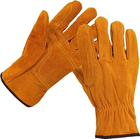 yotijar Guantes de soldadura de cuero guantes de trabajo de protección de seguridad 25x15x5cm ...