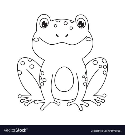 Frog for coloring bookline art design kids Vector Image