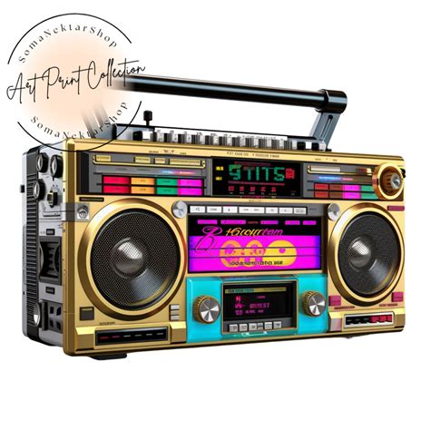 Boombox PNG 80s Clipart High Resolution Image Nostalgia - Etsy