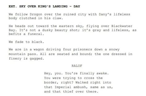 The Game of Thrones finale script that the Emmys pulled from their website : r/rorikroll