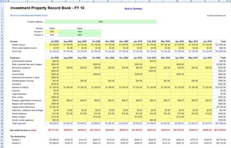 Sensational Investment Property Expenses Spreadsheet Free Printable Ledgers