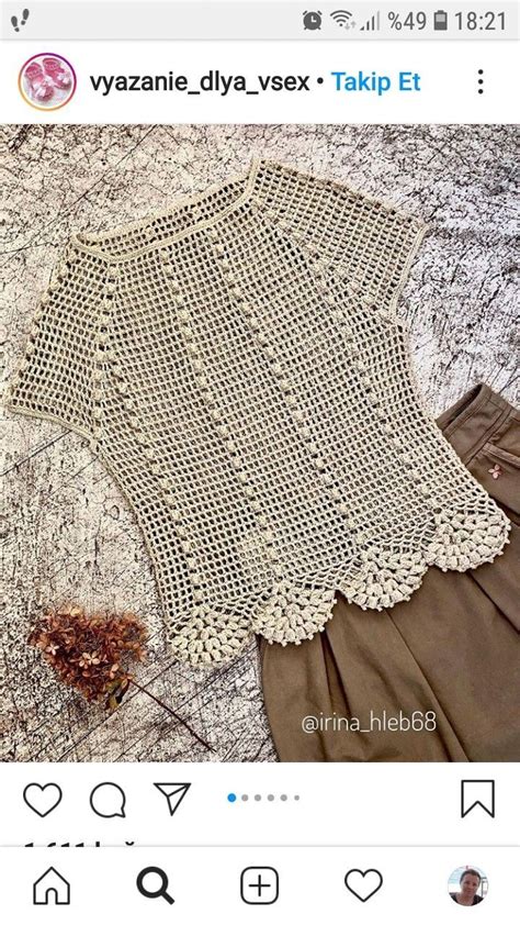 Jolanta Mirek Adlı Kullanıcının Koronki Panosundaki Pin, 2021 479 | Crochet top pattern, Crochet ...