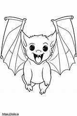 Bat baby coloring Page sketch template