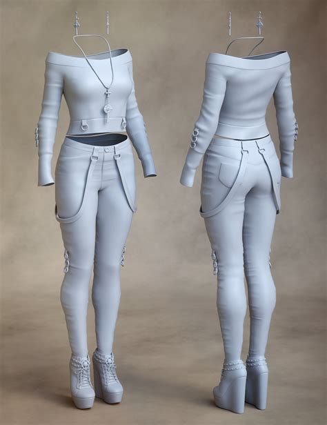 dForce Raven Black Outfit for Genesis 8 Female(s) | Daz 3D