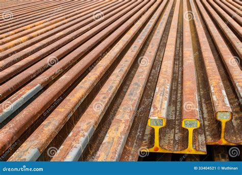 Steel Railroad Tracks Stock Image - Image: 33404521